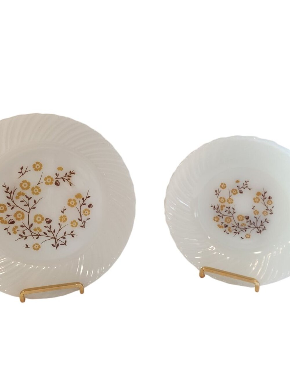 Vintage Termocrisa Mexico Milk Glass Dinner Plate 2 Bowls made in Mexico 1950's